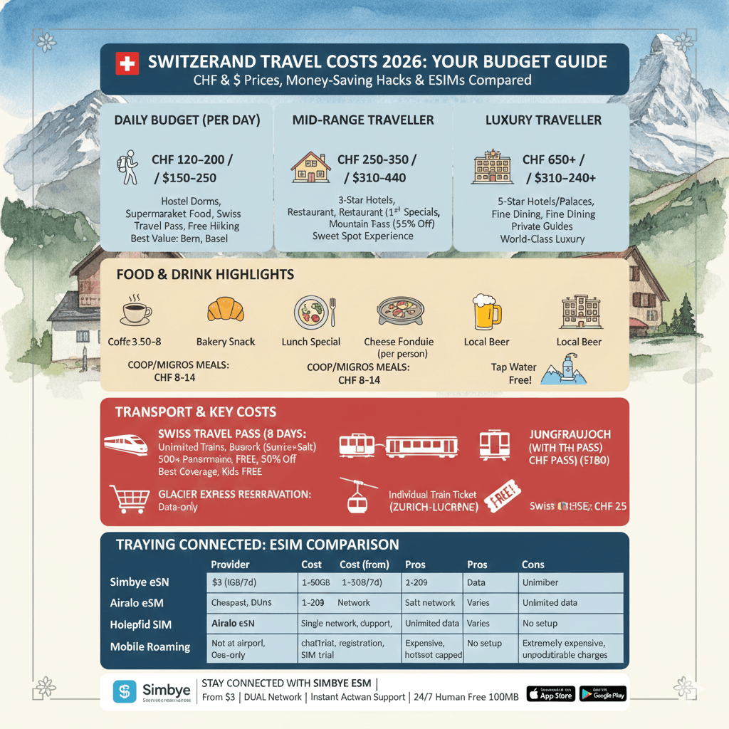 How Much Does a Trip to Switzerland Cost in 2026? Complete Budget Breakdow