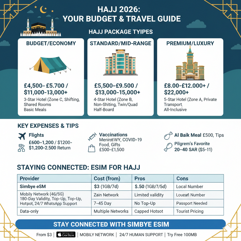 ハッジ2026費用ガイド：巡礼者向け予算内訳