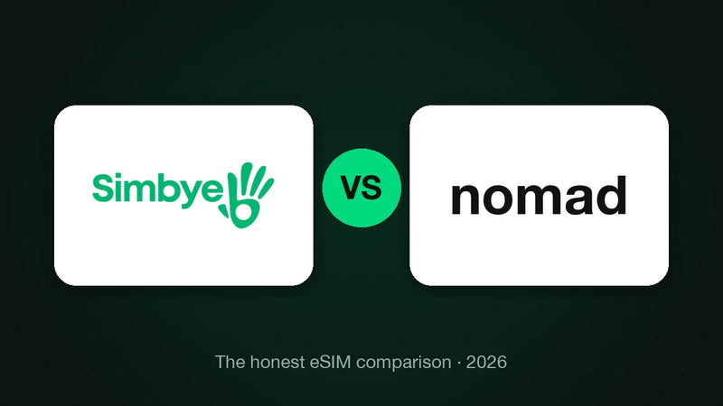 Simbye vs Nomad (2026): 데이터 가격, 커버리지, 전화번호