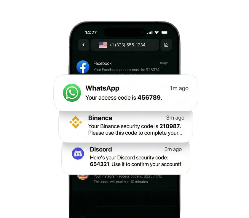 US Mobile Number - SMS Inbox with WhatsApp, Binance, Discord verification codes