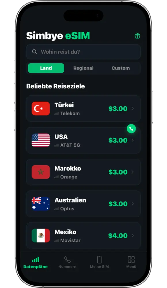 Simbye eSIM App on iPhone