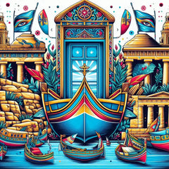 the essence of Malta, with vibrant colors and elements that represent the continent's diverse cultures, wildlife and landscapes. Incorporate iconic symbols such as traditional natural features. The style should be a harmonious mix of abstract and realistic imagery to convey a sense of the rich diversity of African heritage.